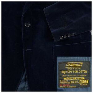 St Michael Blazer Sport Coat Mens M 42R Vtg Slim Fit Velveteen Velour Gentleman